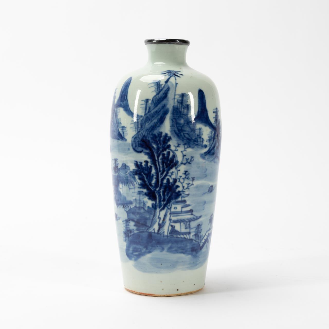 CHINESE BLUE WHITE VASE CALLIGRAPHY  35d7b3