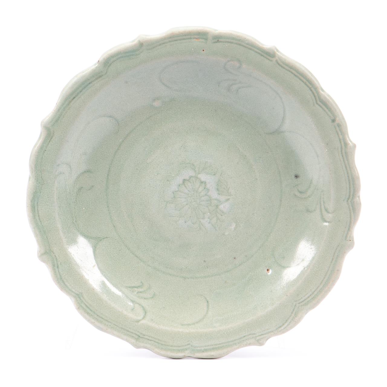 CHINESE CELADON GLAZED FLORAL LOW 35d7b8