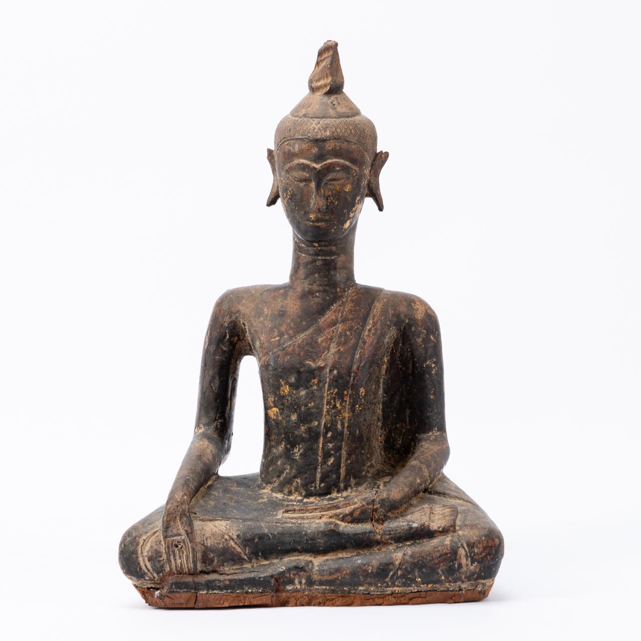 SOUTHEAST ASIAN CARVED WOOD BUDDHA 35d808