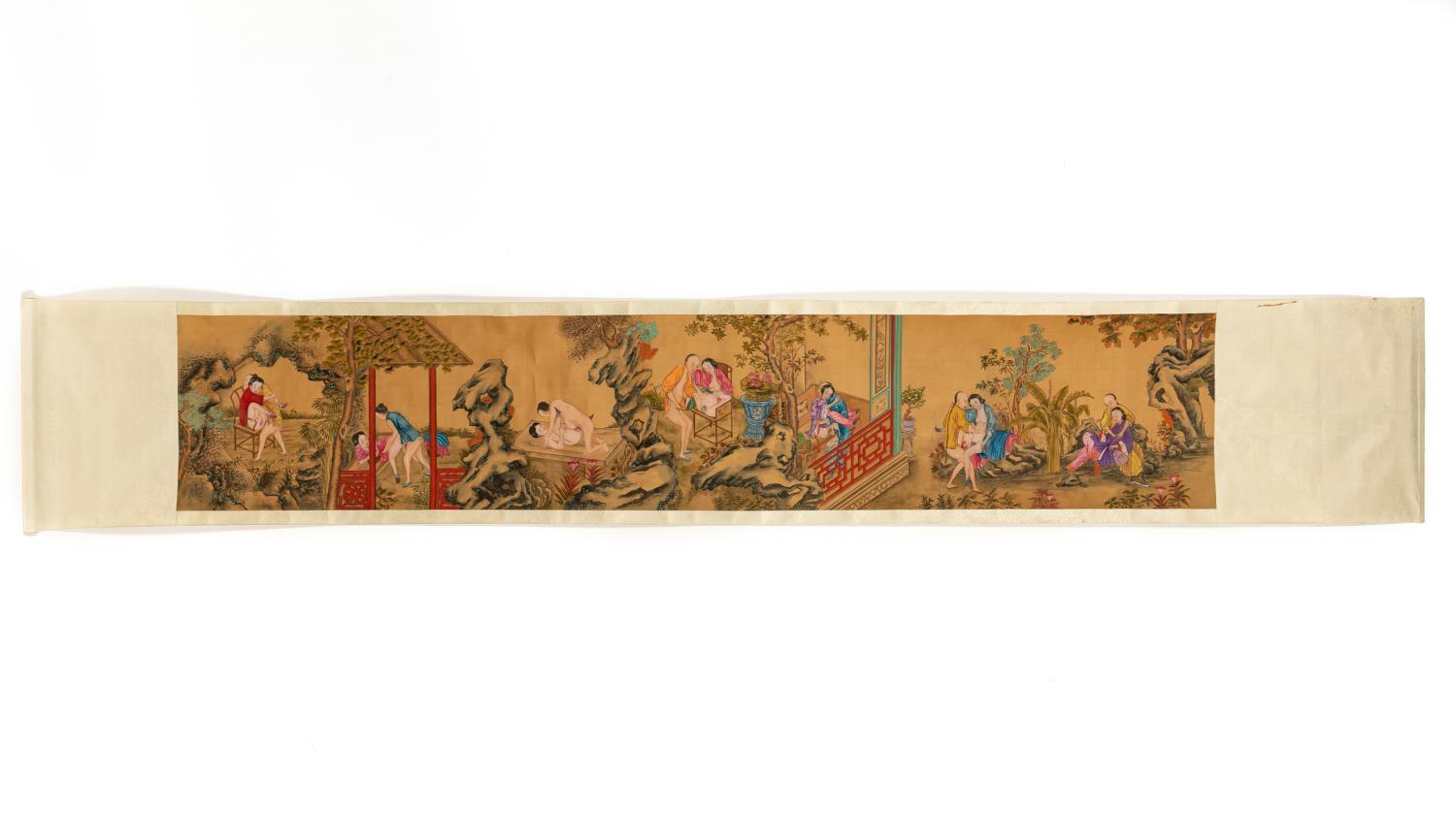 CHINESE EROTIC PAINTED SCROLL ON 35d815