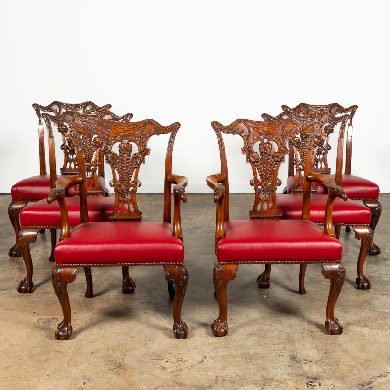 SET SIX ENGLISH GEORGIAN MAHOGANY 35d8a0