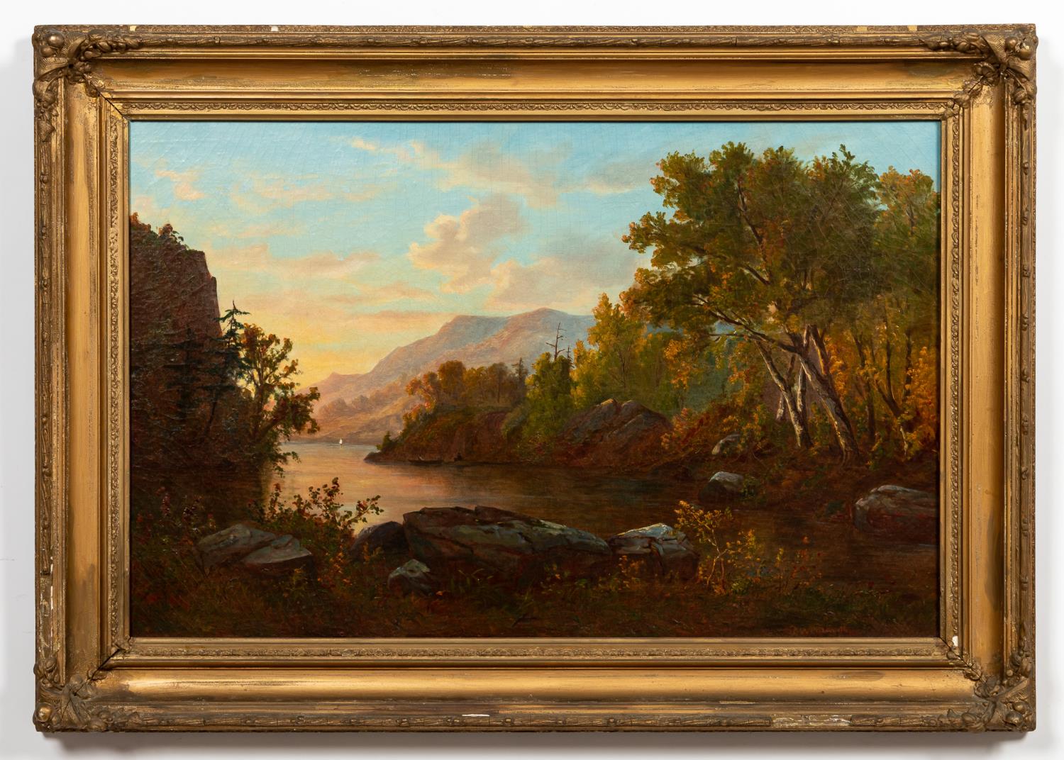 HUDSON RIVER SCHOOL PERIOD LANDSCAPE 35d8b1