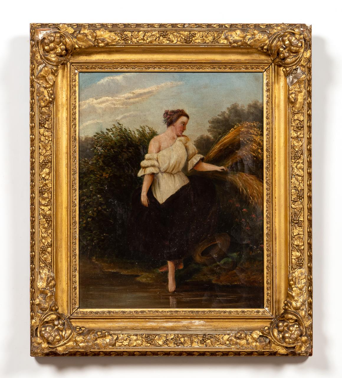 19TH C ALLEGORICAL OIL PAINTING  35d905