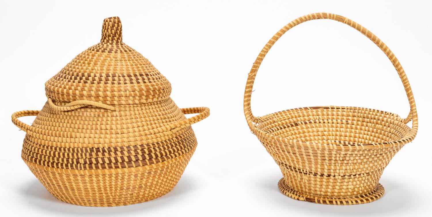 2 PCS CHARLESTON SWEETGRASS BASKETS  35d924