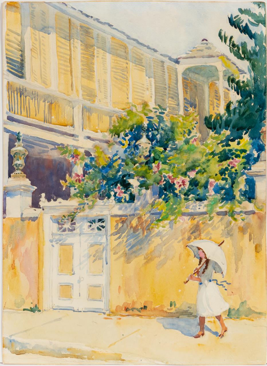 GIRL WITH PARASOL, IMPRESSIONIST