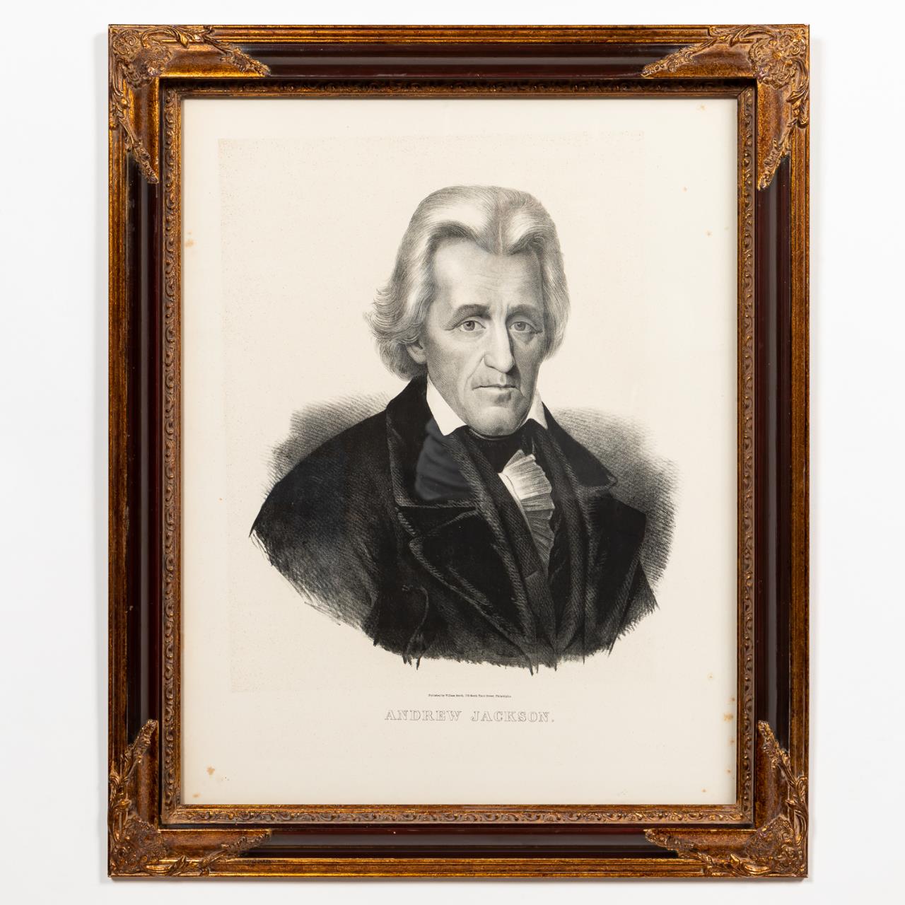 LITHOGRAPH OF ANDREW JACKSON FRAMED  35d949