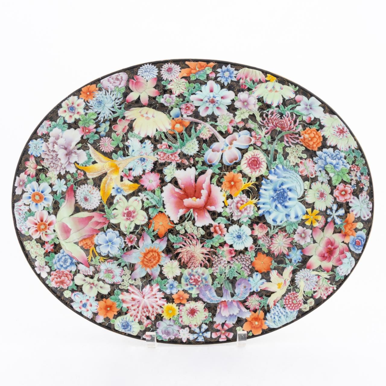 CHINESE EXPORT 1000 FLOWERS OVAL