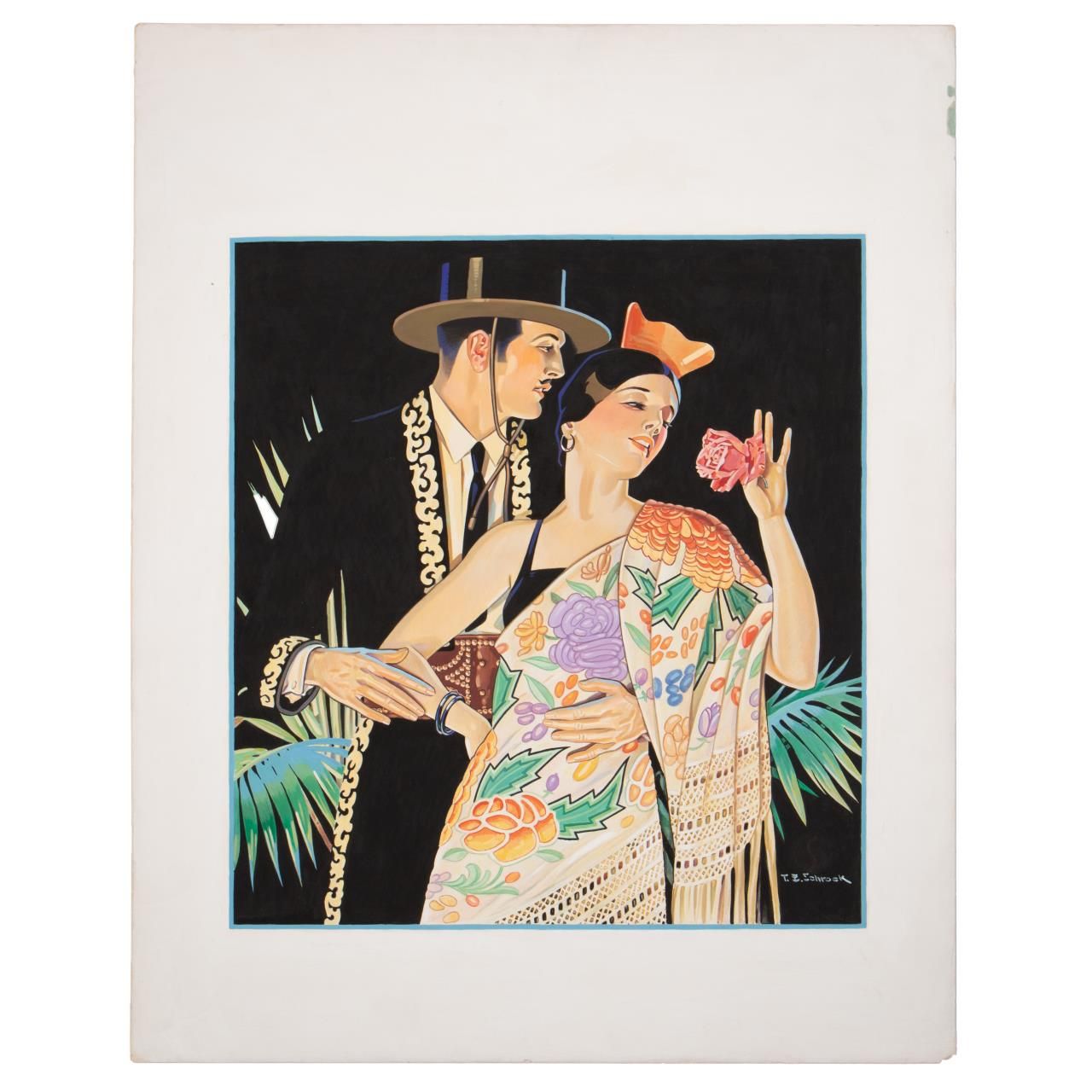 TED SCHROCK AMOROUS COUPLE ILLUSTRATION 35db7b