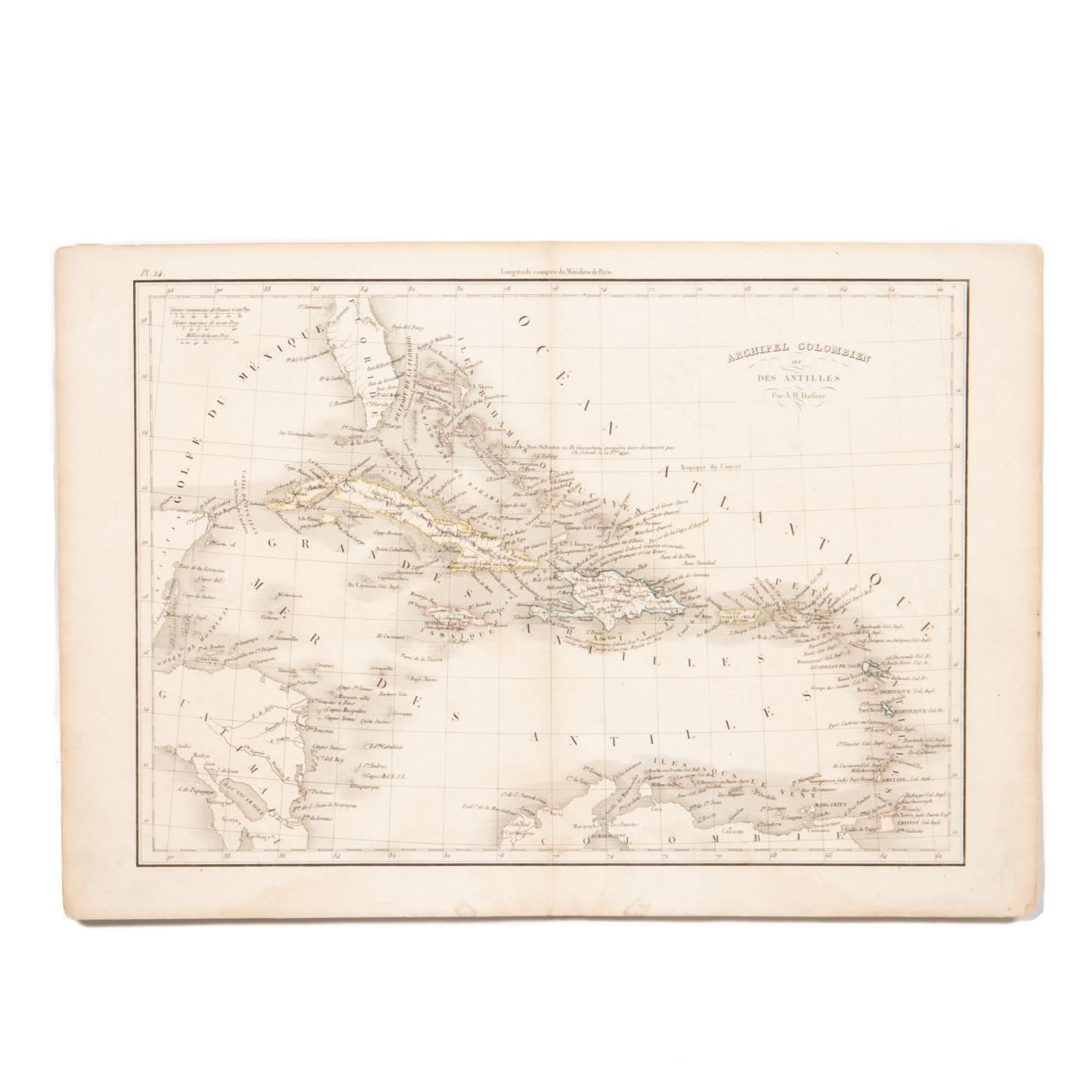 19TH C A H DUFOUR MAP OF CARIBBEAN 35dcb8