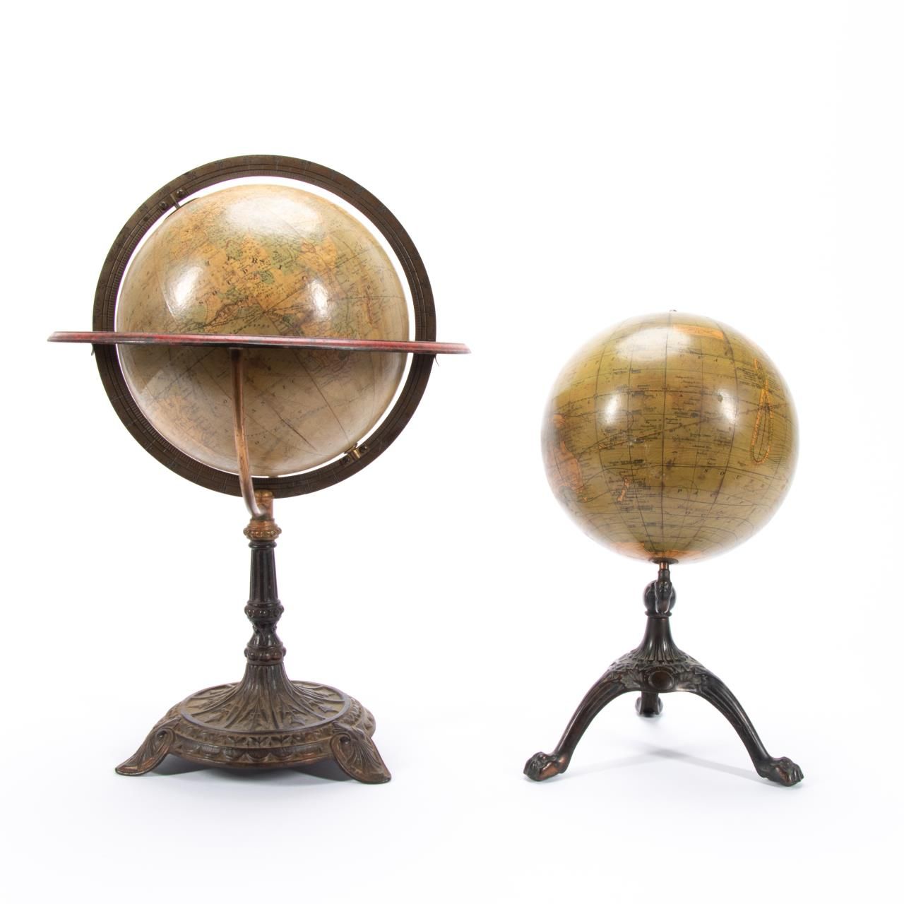 2 PCS, SCHEDLER & WEBER GLOBES