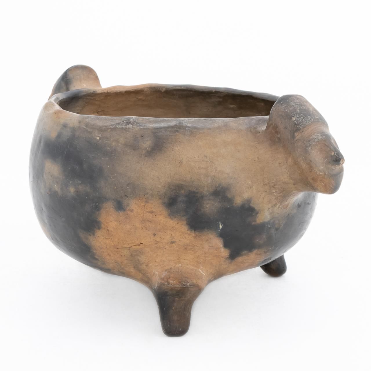 CATAWBA POTTERY FOOTED BOWL WITH FIGURAL