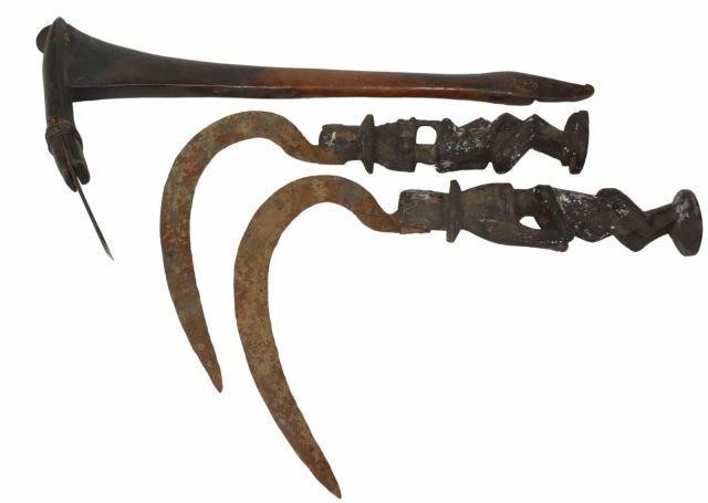  3 DOGON FIGURAL SCYTHES TROBRIAND 35b618