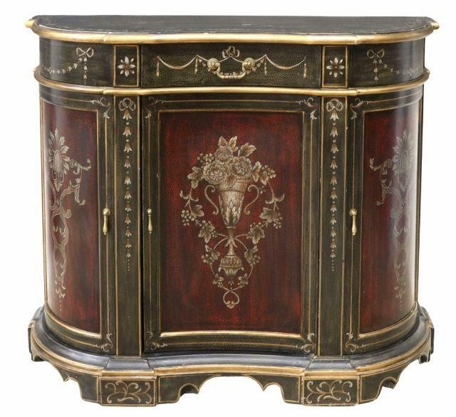 DECORATIVE PAINTED DEMILUNE CONSOLE 35b61f