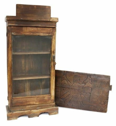 (2) PRIMITIVE HANGING CABINET &