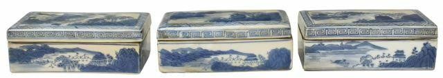  3 CHINESE BLUE AND WHITE PORCELAIN 35b643
