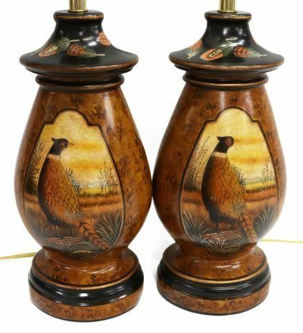 (2) DECORATIVE PHEASANT GAME BIRD TABLE