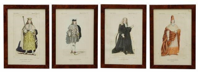  4 FRENCH HISTORICAL COSTUME ENGRAVINGS lot 35b651