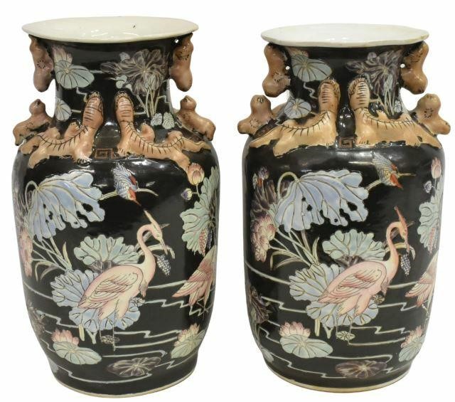  2 CHINESE FAMILLE NOIR ENAMELED 35b65e