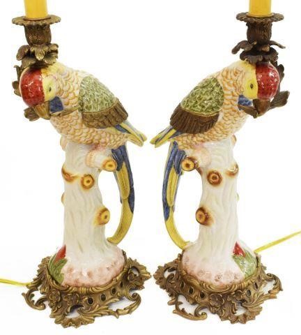 (2) DECORATIVE CHINESE PARROT FIGURE