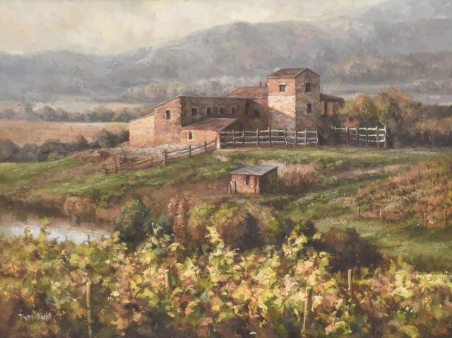 DECORATIVE PAINTING ITALIAN COUNTRYSIDE  35b6b6