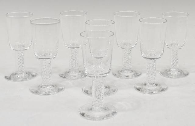 (8) STEUBEN AIR TWIST STEM CORDIALS