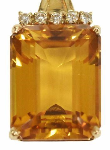 ESTATE 14K GOLD DIAMOND CITRINE 35b6c8
