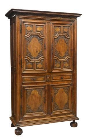 FINE FRENCH CARVED CUPBOARD, 18TH