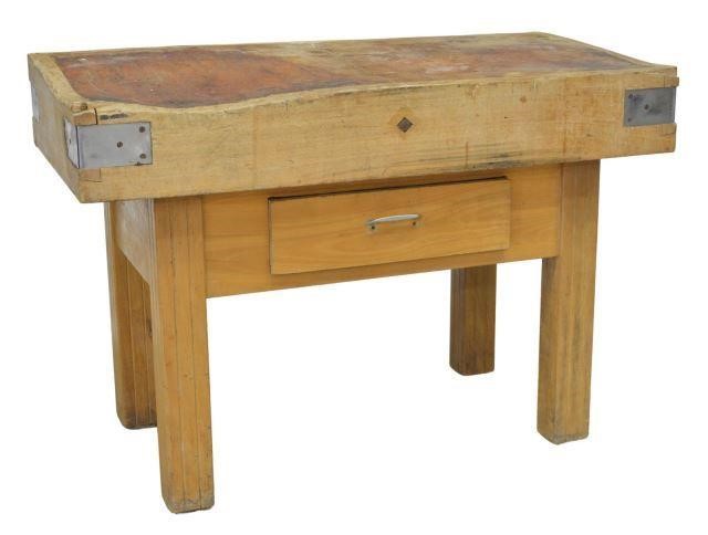 FRENCH BUTCHER BLOCK TABLEFrench