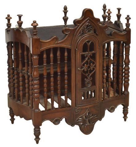 FRENCH WALNUT SPINDLED PANETIERE