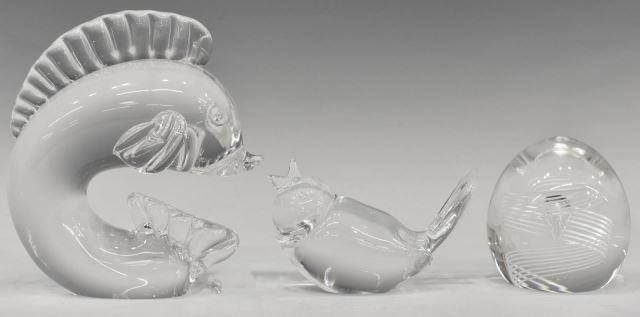  3 STEUBEN ART GLASS FIGURES  35b708