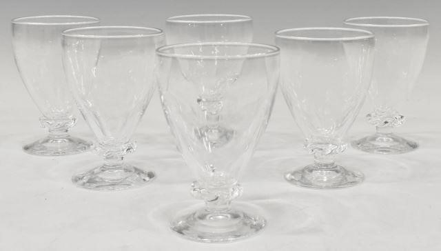  6 STEUBEN ART GLASS SMALL GOBLETS 35b707