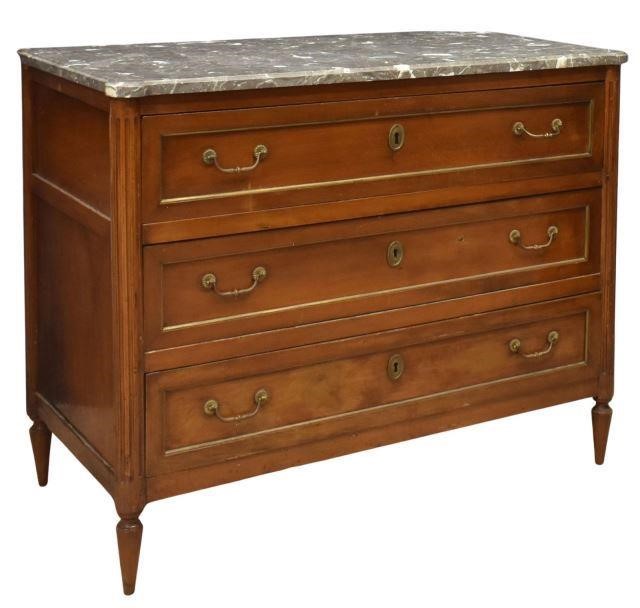 FRENCH LOUIS XVI MARBLE-TOP MAHOGANY