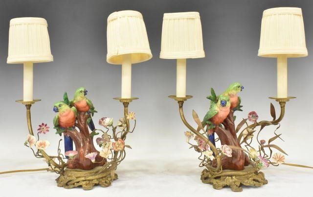  2 FRENCH PORCELAIN BIRDS BOUDOIR 35b77b