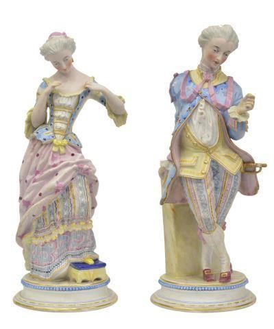  2 FRENCH BISQUE PORCELAIN FIGURES lot 35b7ad