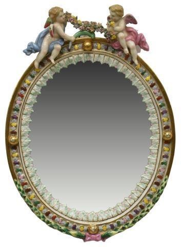 GERMAN DRESDEN STYLE PORCELAIN FRAMED