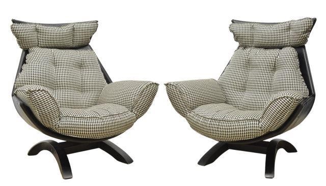  2 MID CENTURY MODERN STYLE SWIVEL 35b829