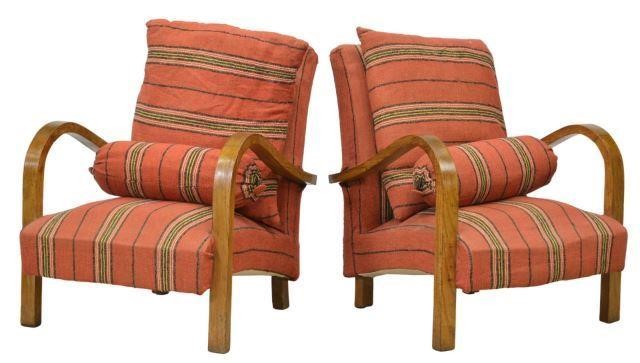 (2) ITALIAN ART DECO BENTWOOD ARMCHAIRS(pair)