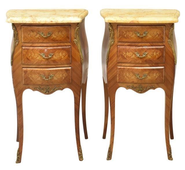  2 FRENCH LOUIS XV STYLE MARBLE TOP 35b882