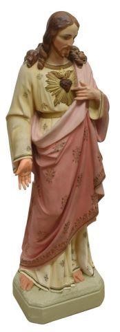 FRENCH PAINTED PLASTER CHRIST RELIGIOUS