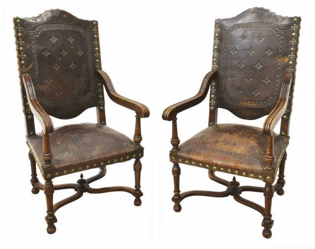 (2) FRENCH LOUIS XIV STYLE WALNUT