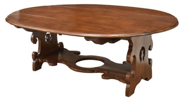 LARGE FRENCH PROVINCIAL DROP-LEAF TABLEFrench