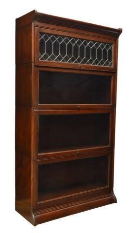 MAHOGANY 4-STACK BARRISTER BOOKCASE