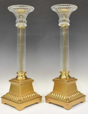 (2) CONTEMPORARY GILT METAL & GLASS