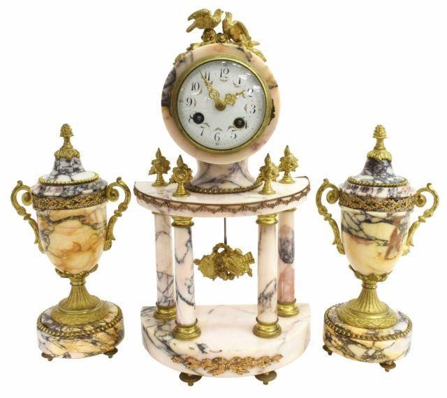 (3) LOUIS XVI STYLE MARBLE CLOCK