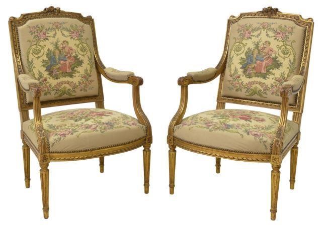 (2) FRENCH LOUIS XVI STYLE GILTWOOD