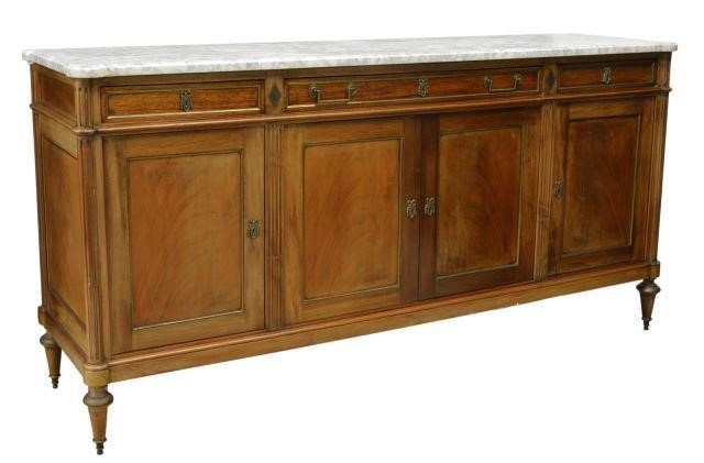 LOUIS XVI STYLE MARBLE-TOP MAHOGANY