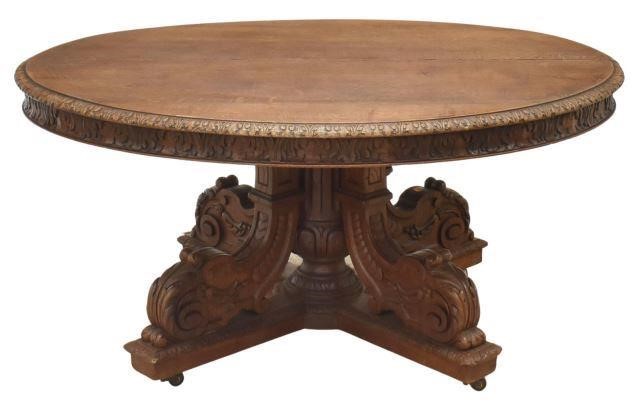 FRENCH HENRI II STYLE CARVED OAK