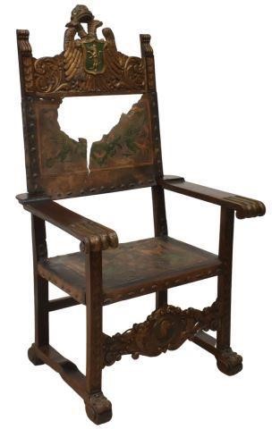 SPANISH BAROQUE STYLE THRONE ARMCHAIRSpanish 35ba42