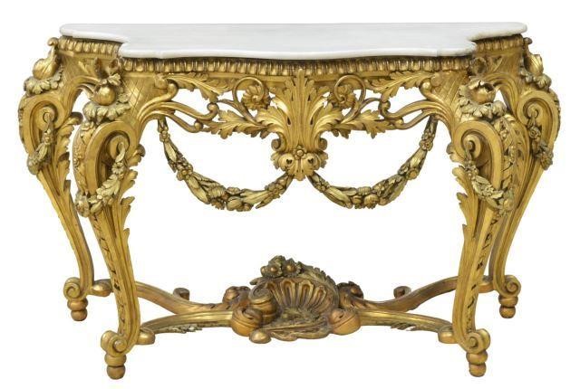 LOUIS XV STYLE MARBLE TOP GILTWOOD 35ba84