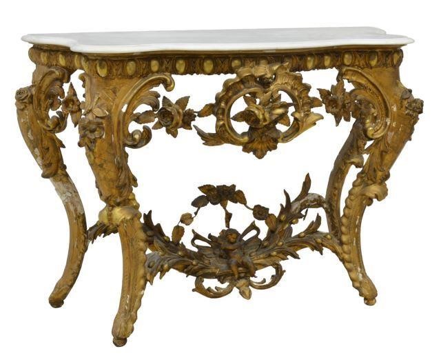 LOUIS XV STYLE MARBLE TOP CONSOLE 35ba85